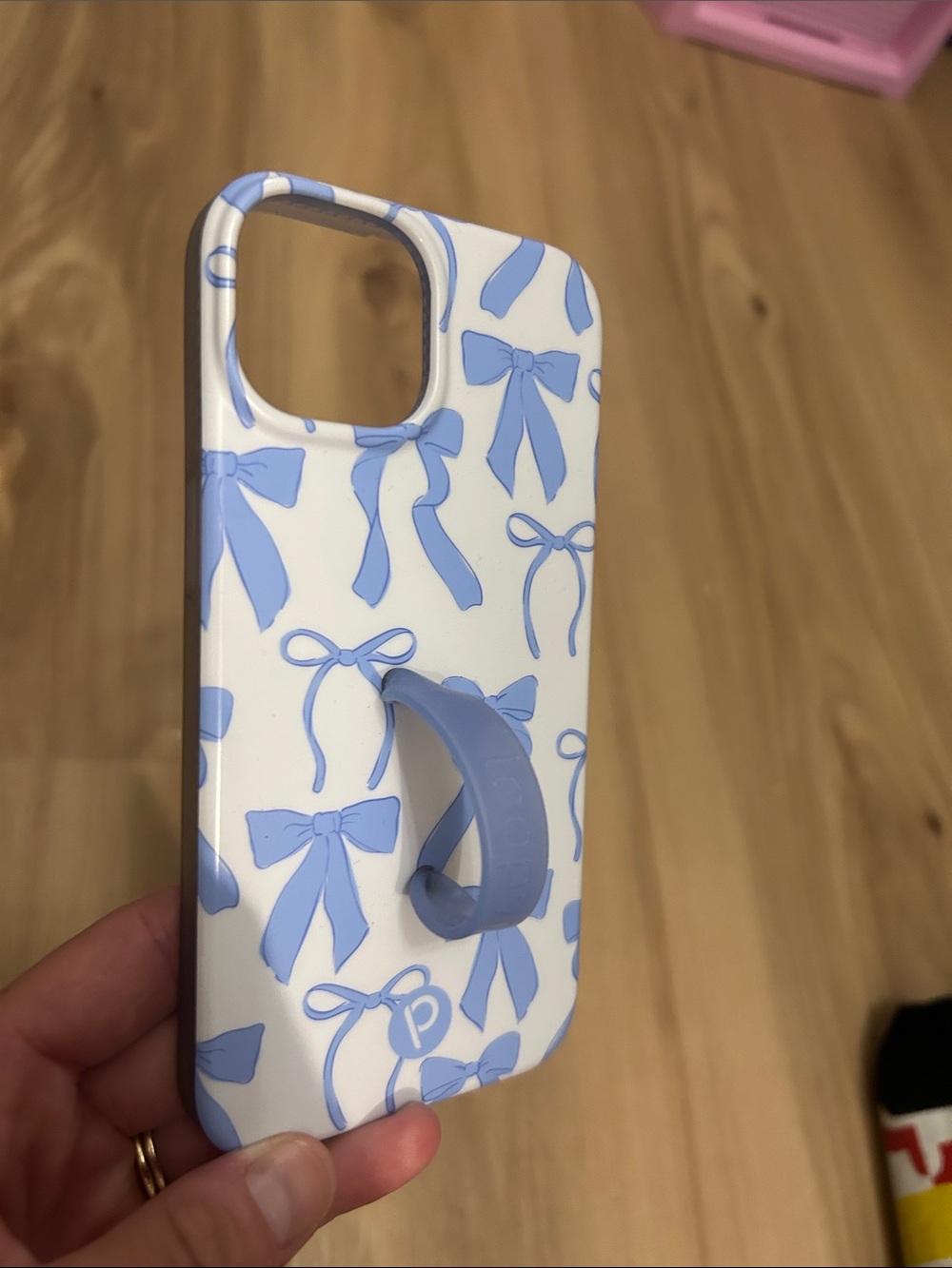 Loopy Phone Case Bow Pattern Grip Ring